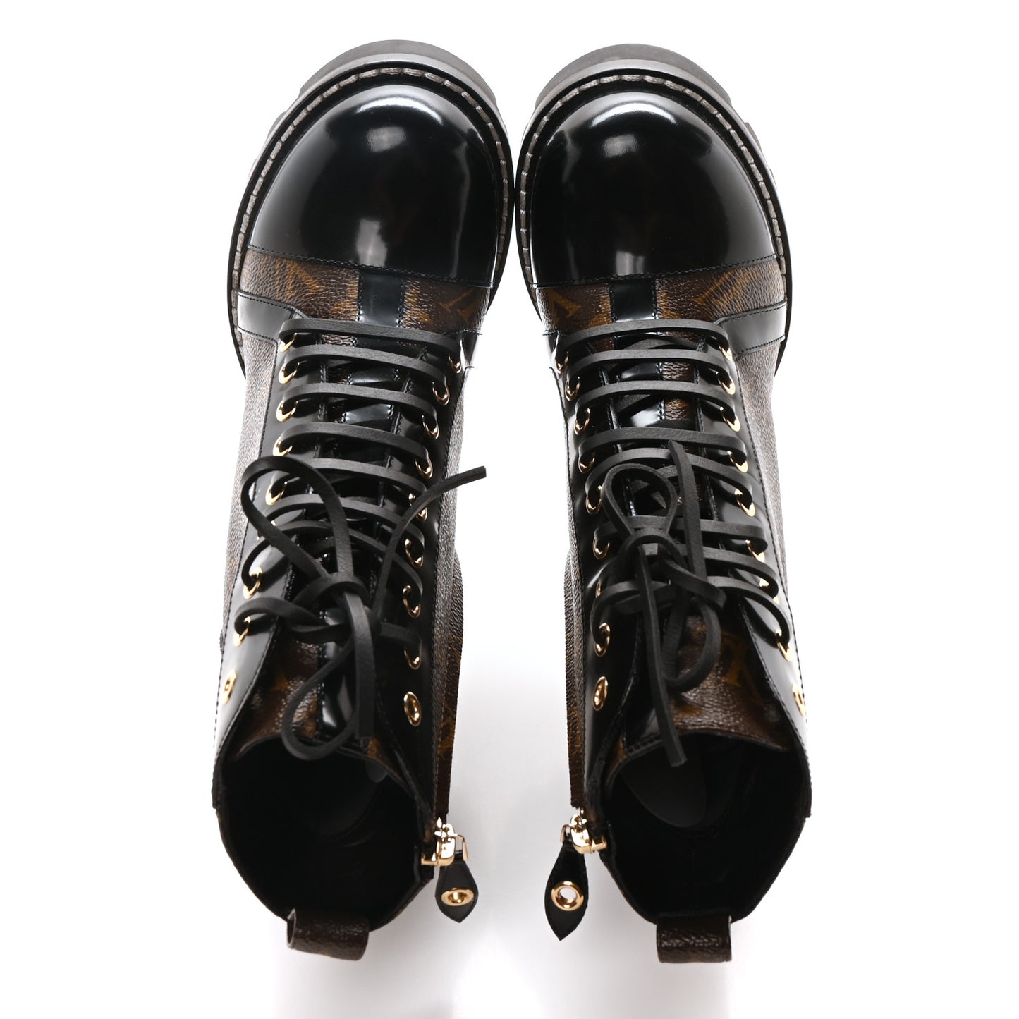 Patent Calfskin Monogram Star Trail Ankle Boots 39 Black