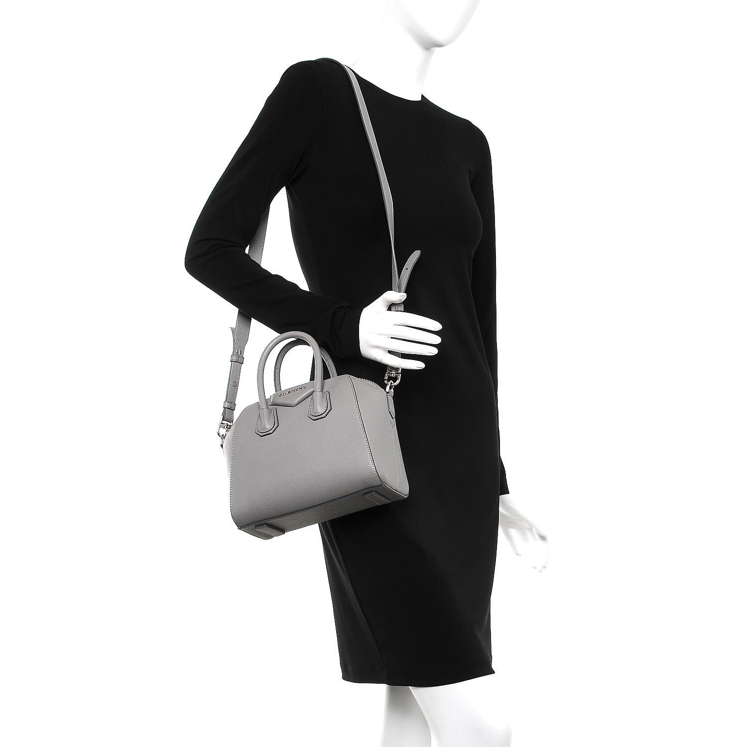 Givenchy Sugar Goatskin Mini Antigona Pearl Grey 2 of 9
