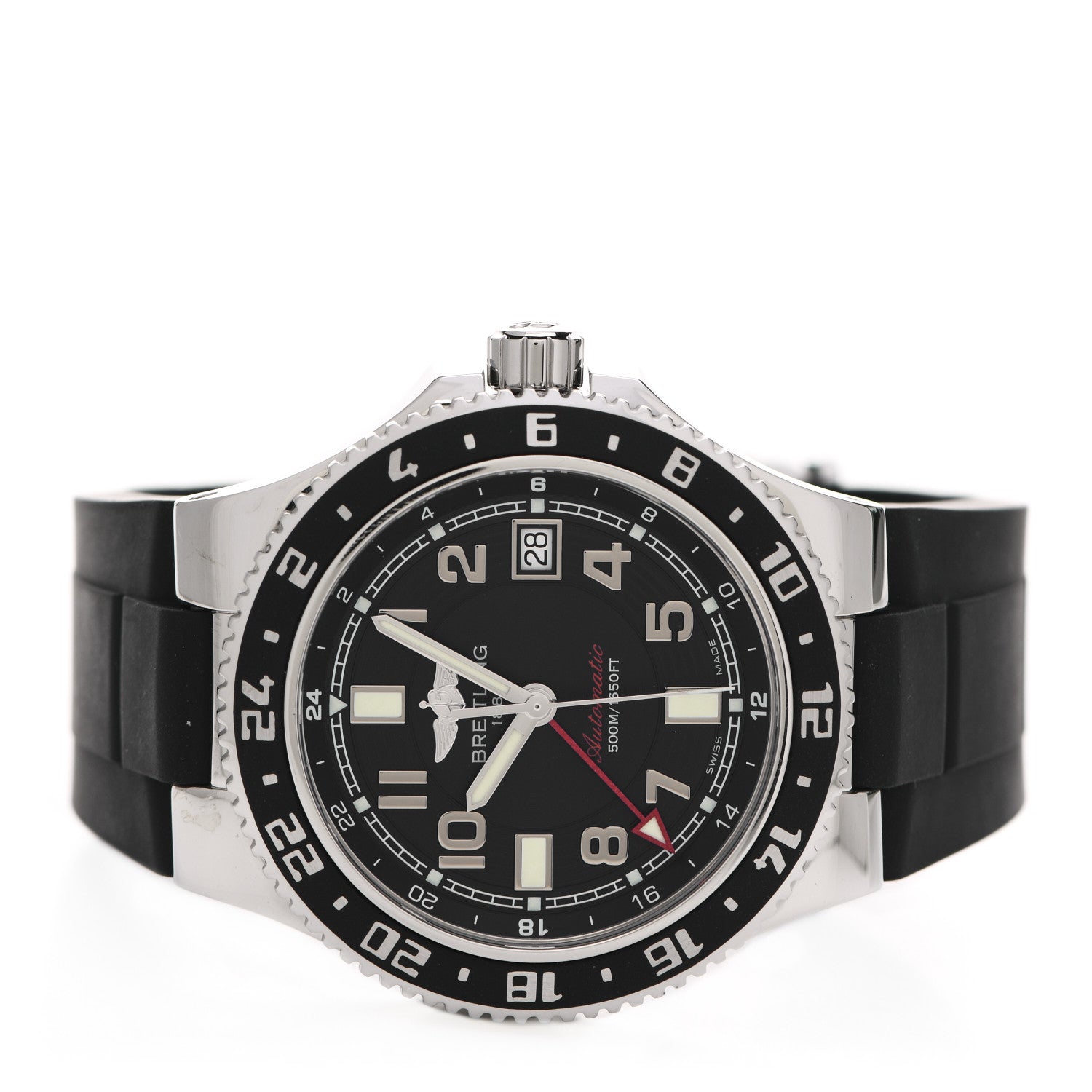Breitling Stainless Steel Rubber 42mm SuperOcean GMT Automatic Watch Black A32380 2 of 4