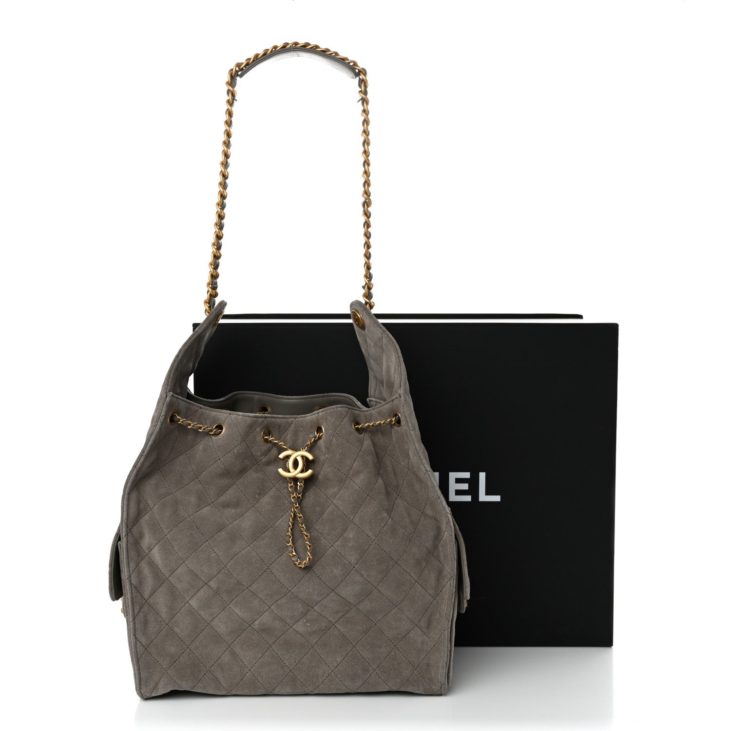 Chanel Suede Quilted Medium Chanel 25 Handbag Grey 11 of 11