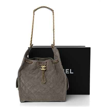 Chanel Suede Quilted Medium Chanel 25 Handbag Grey 11 of 11