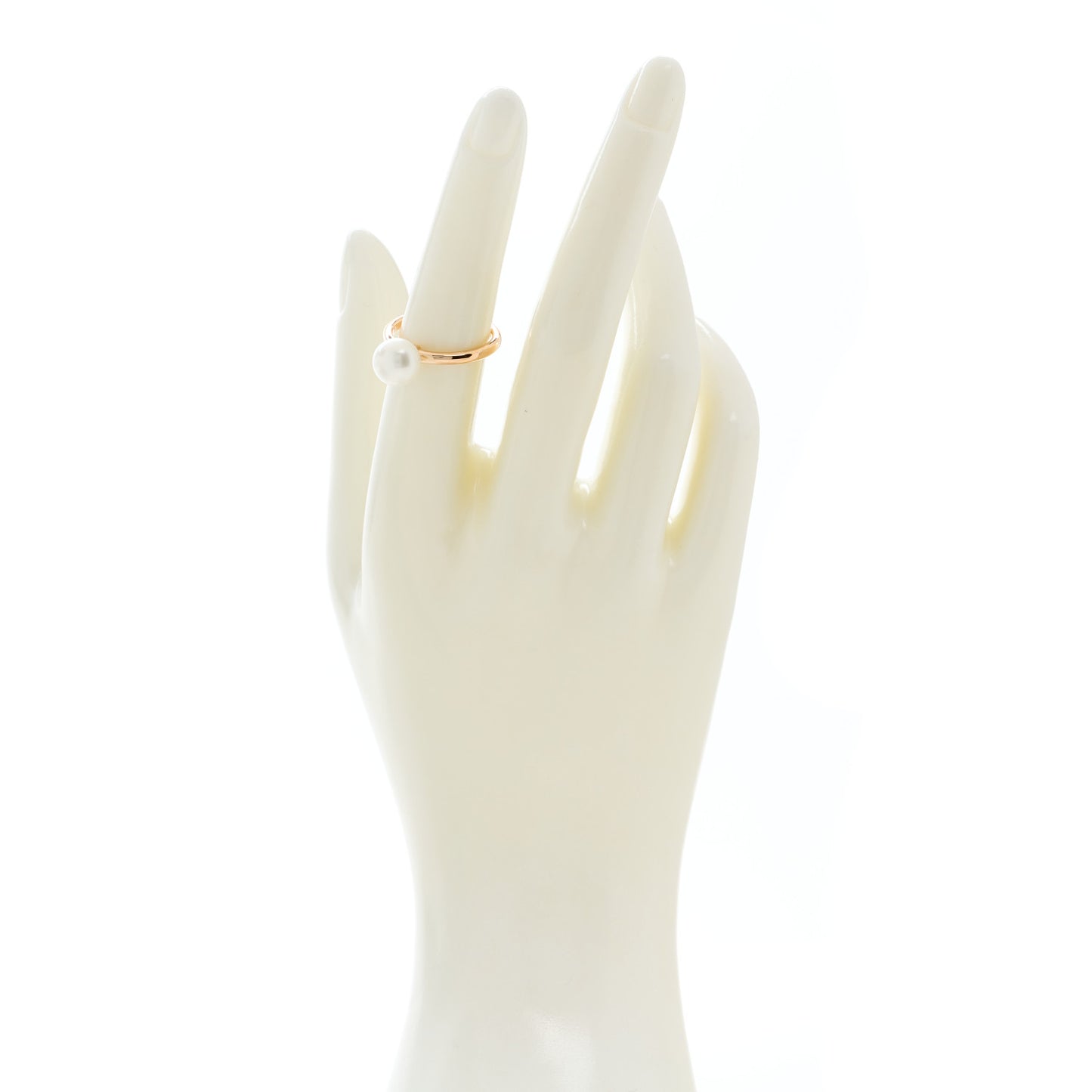 18K Rose Gold Pearl 8mm HardWear Ball Ring 50 5.25