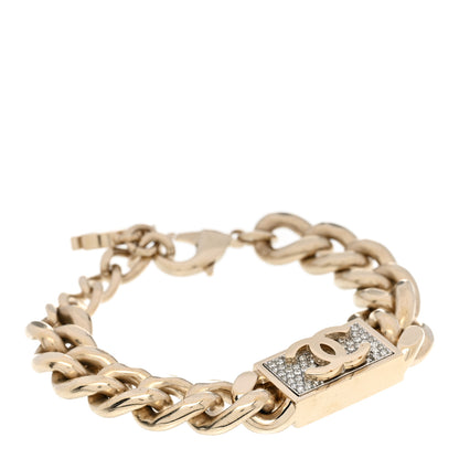 Chanel Crystal Chain CC Bracelet Gold 1 of 5