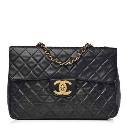 Chanel Lambskin Quilted XL Jumbo Single Flap Black 1 of 12