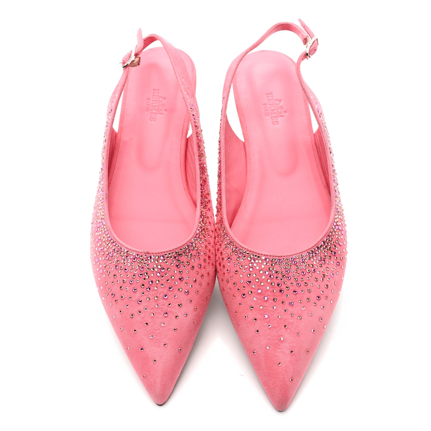 Suede Goatskin Rhinestone Brillante Ballet Flats 40 Rose Jaipur