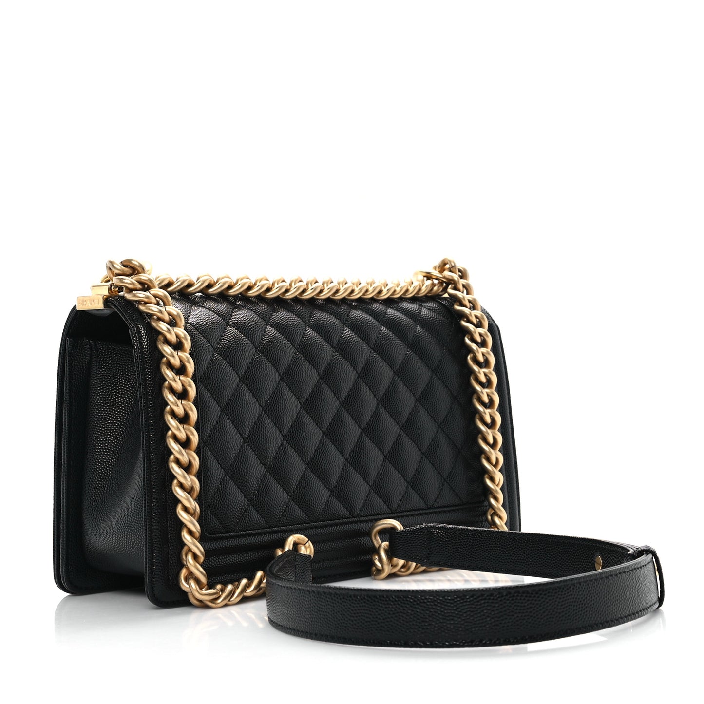 Caviar Quilted Medium Boy Flap Black