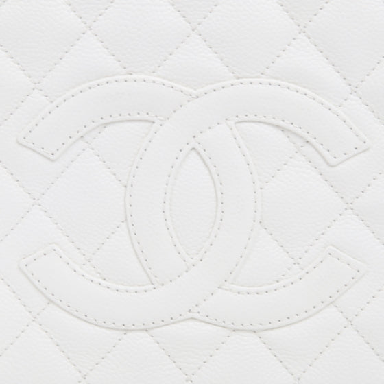 Chanel Caviar Petit Shopping Tote PST White 5 of 14