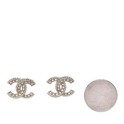 Chanel Crystal CC Earrings Gold 2 of 5