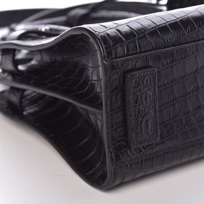 Saint Laurent Calfskin Crocodile Embossed Nano Supple Sac De Jour Black 9 of 10