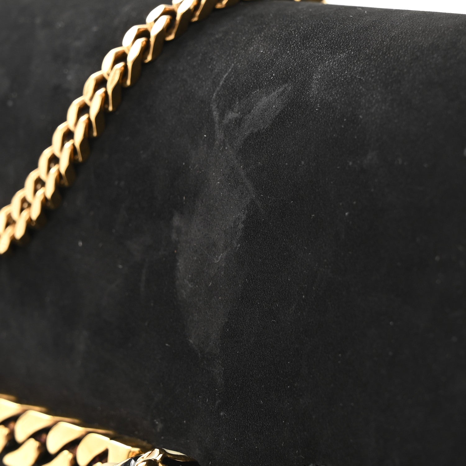 Gucci Suede Tigrette Chain Clutch Black 11 of 11
