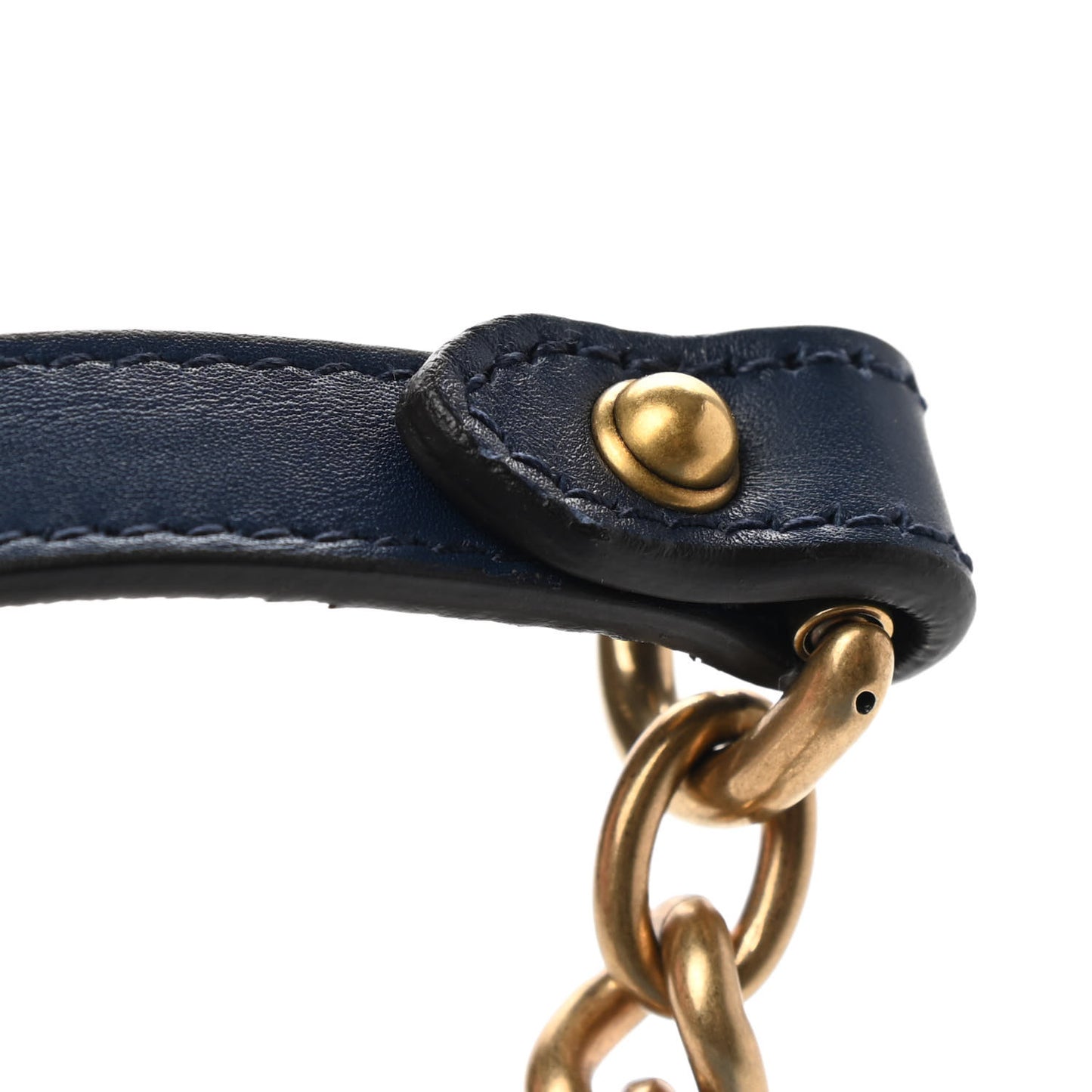 Denim Matelasse Mini Pearly GG Marmont Shoulder Bag Blue