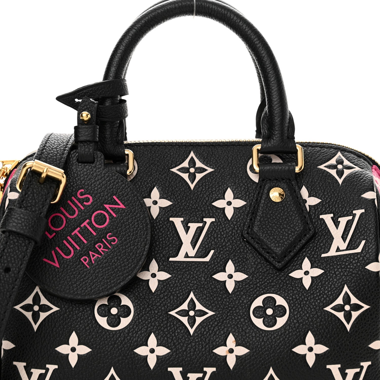 Louis Vuitton Empreinte Monogram Spring in the City Speedy Bandouliere 20 Black White Pink 7 of 9