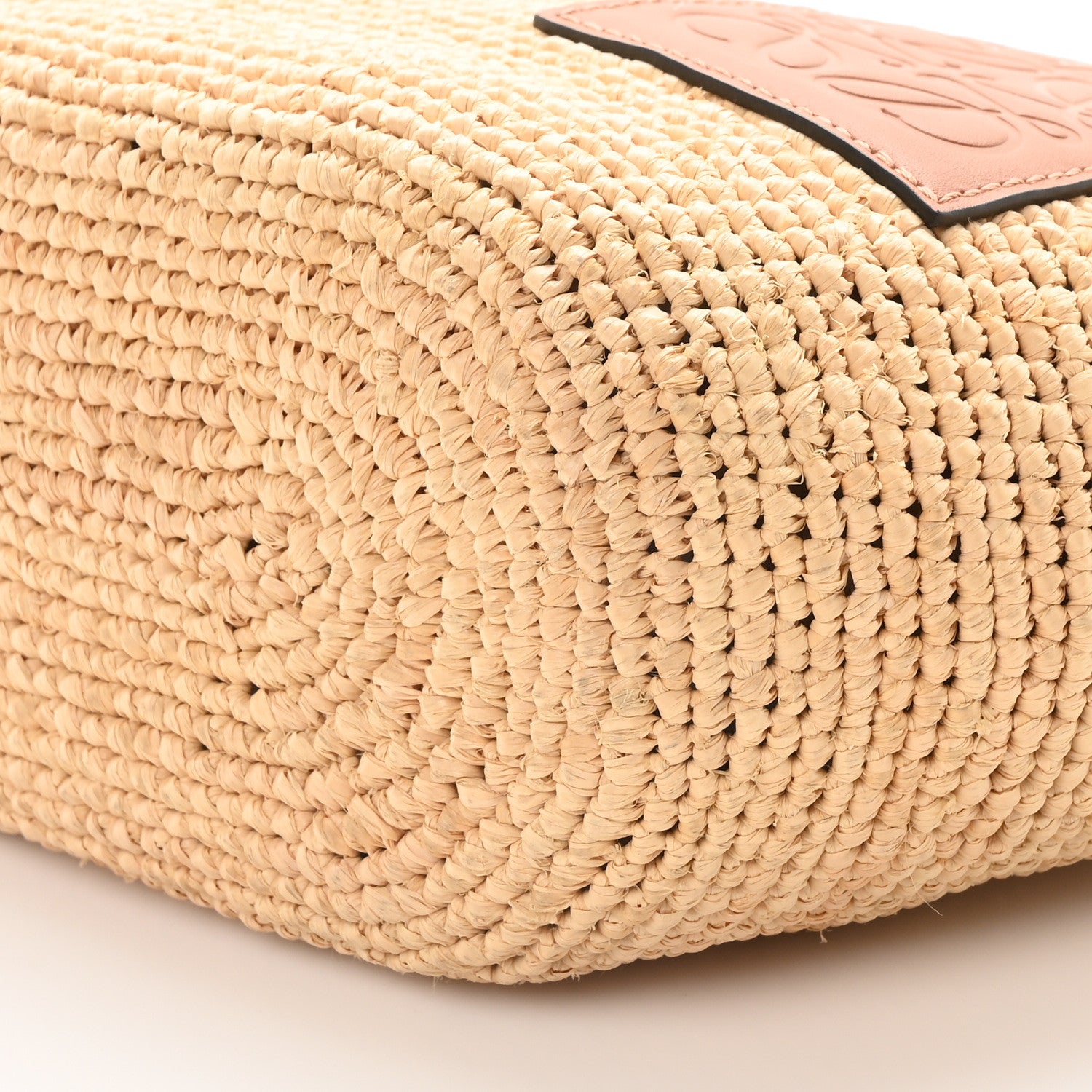 Loewe Calfskin Raffia Paulas Ibiza Pochette Bag Natural Tan 10 of 10