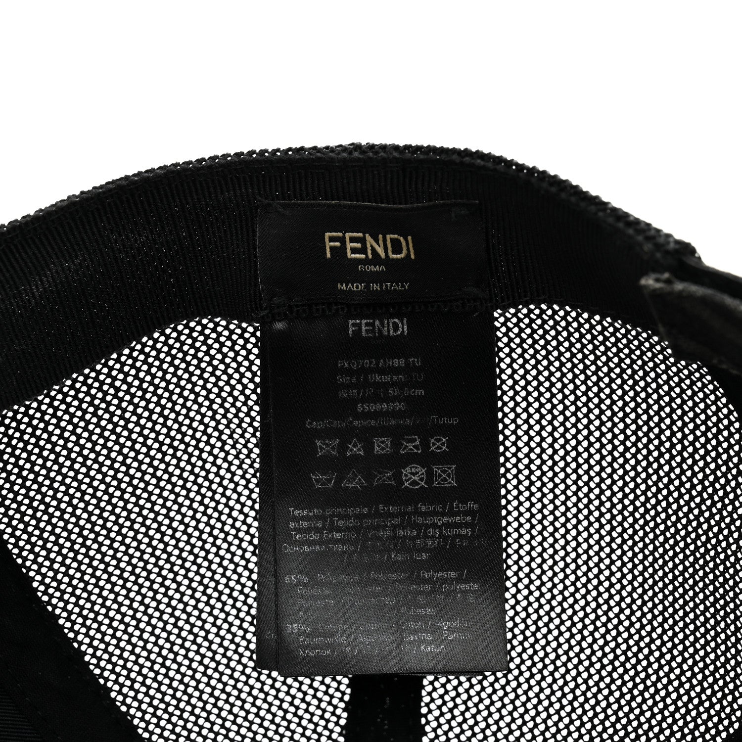 Fendi Canvas Mesh FF Reloaded Baseball Hat Black 8 of 9