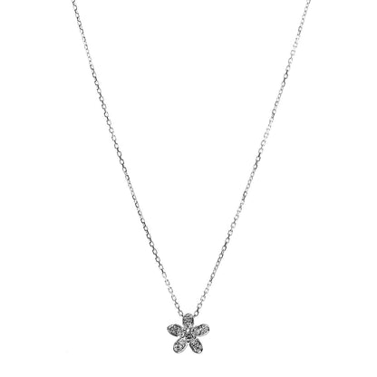 Van Cleef & Arpels 18K White Gold Diamond Socrate One Flower Pendant Necklace 1 of 6