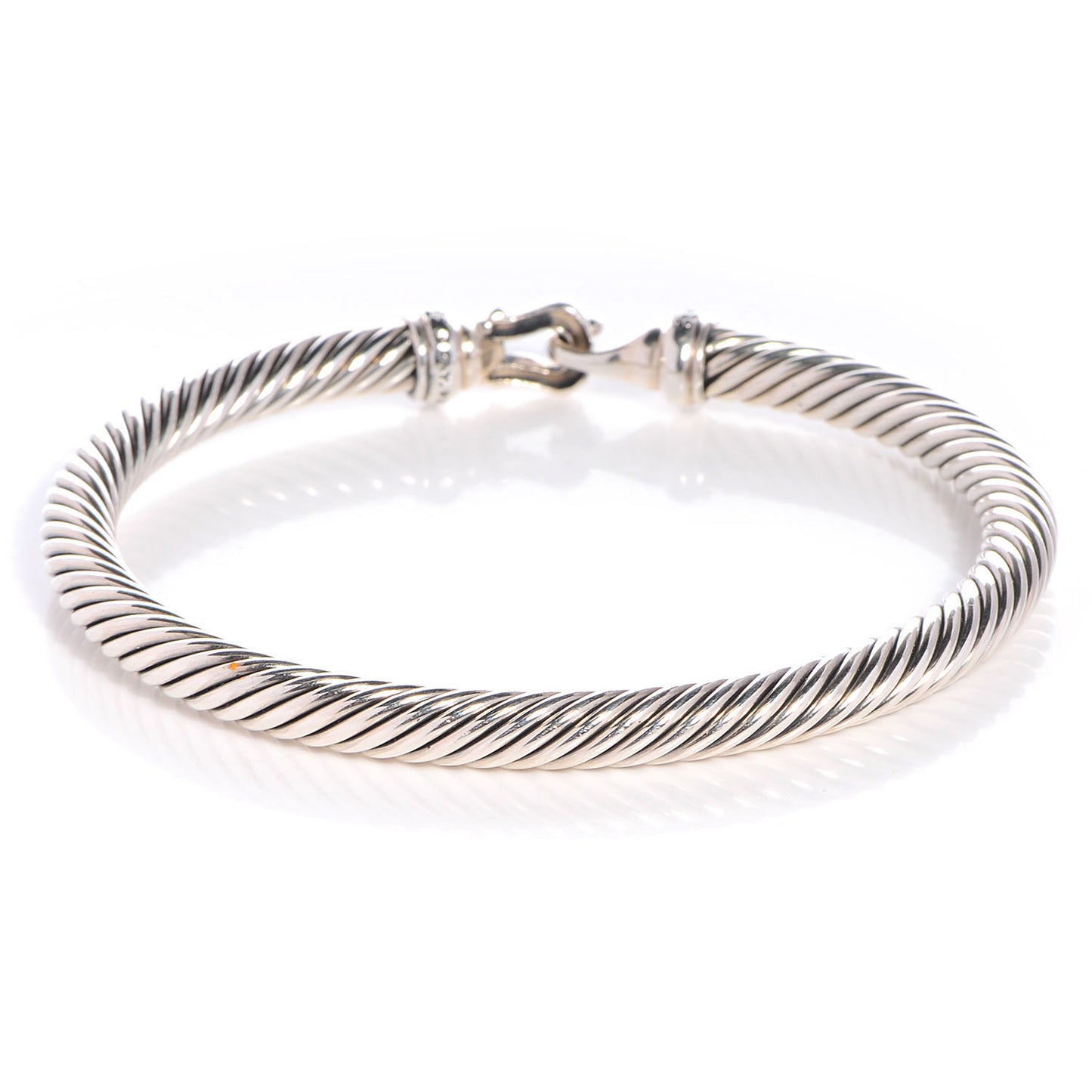 Sterling Silver Diamond 5mm Cable Buckle Bracelet