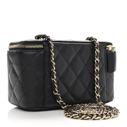 Chanel Caviar Quilted Small Vanity Case With Chain Black 3 of 11