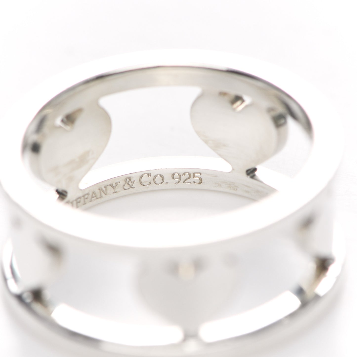 Sterling Silver Heart Stencil Band Ring 50 5.25