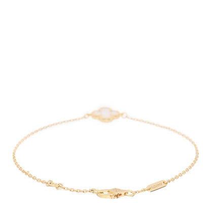Van Cleef & Arpels 18K Yellow Gold Mother of Pearl Sweet Alhambra Bracelet 2 of 4