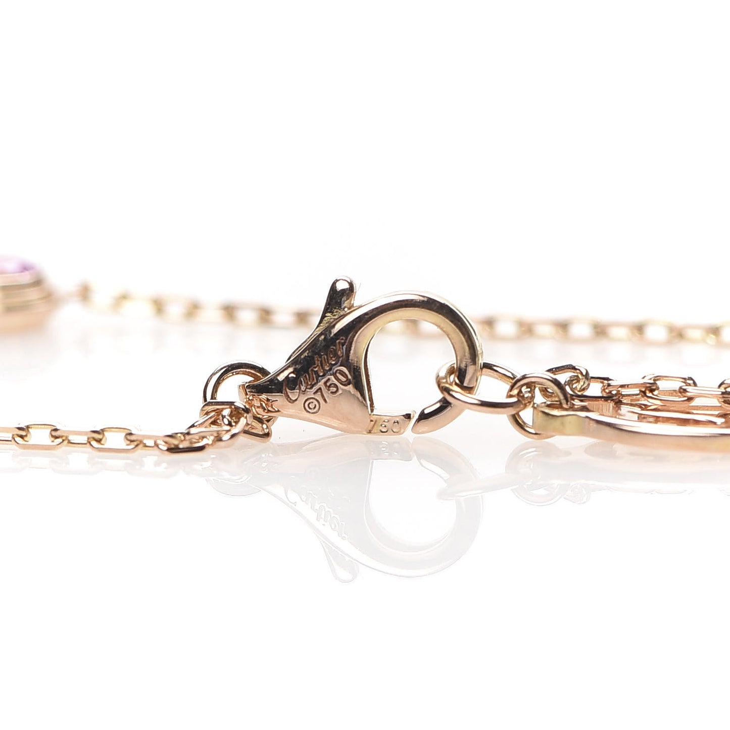 18K Pink Gold Pink Sapphire D'Amour Pendant Necklace