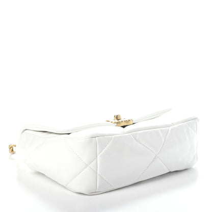 Chanel Shiny Crumpled Calfskin Quilted Medium 19 Flap White 5 of 11