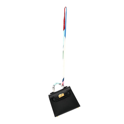 Hermes Tadelakt Mini Kelly Twilly Bag Charm Black 1 of 7