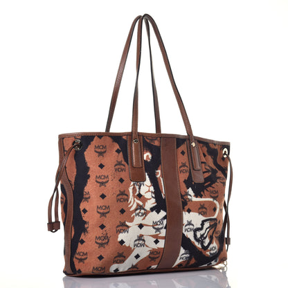 MCM X Patricia Fields Visetos Medium Liz Reversible Shopper Tote Cognac 6 of 15