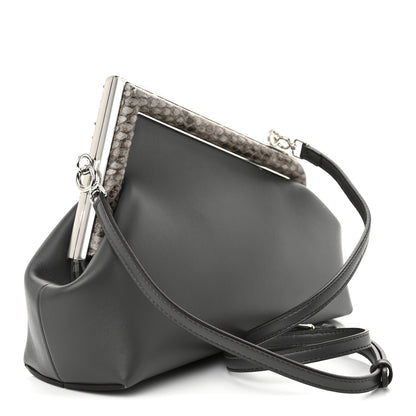 Fendi Shiny Nappa Snakeskin Small Fendi First Anthracite Asfalto 3 of 11