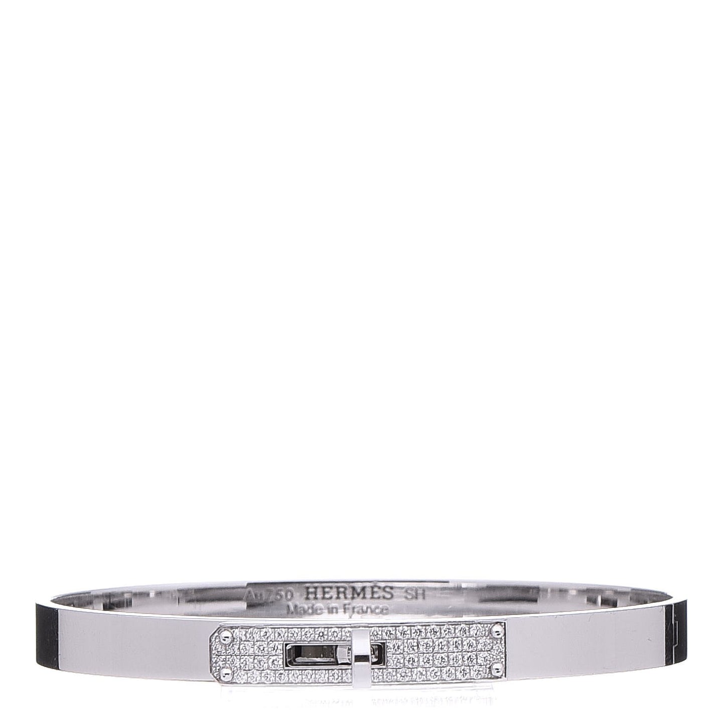 18K White Gold Diamond PM Kelly Pave Bracelet SH