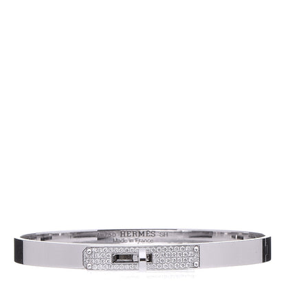 Hermes 18K White Gold Diamond PM Kelly Pave Bracelet SH 1 of 6