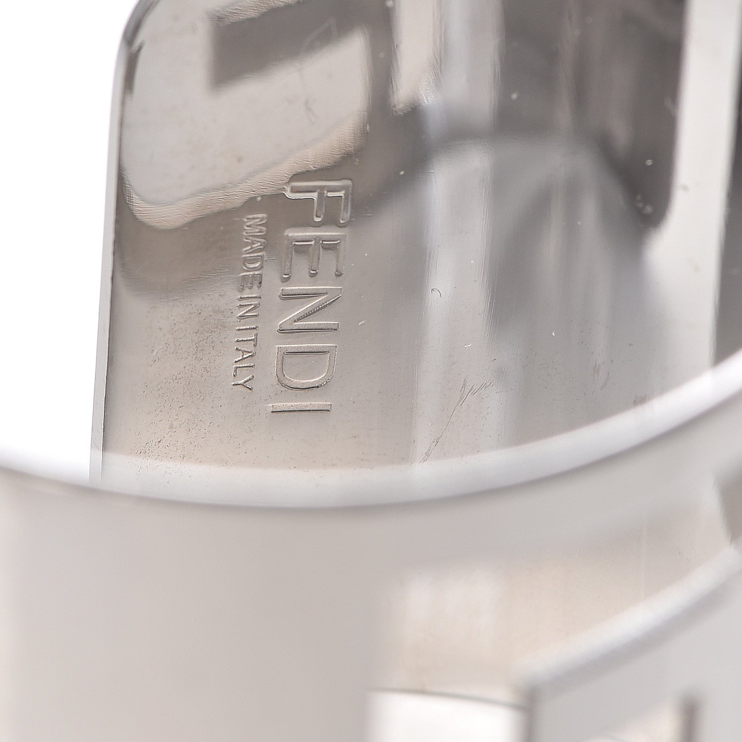 Fendi Metal FF Cuff Bracelet Silver 3 of 4
