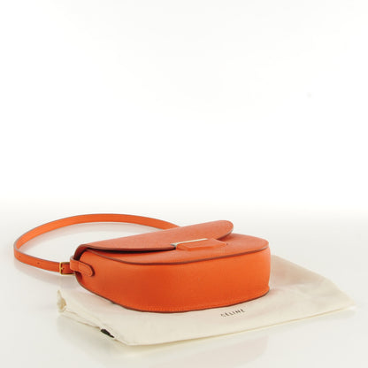 Celine Grained Calfskin Small Trotteur Carnelian 4 of 7