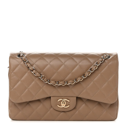 Chanel Caviar Quilted Jumbo Double Flap Beige 1 of 10