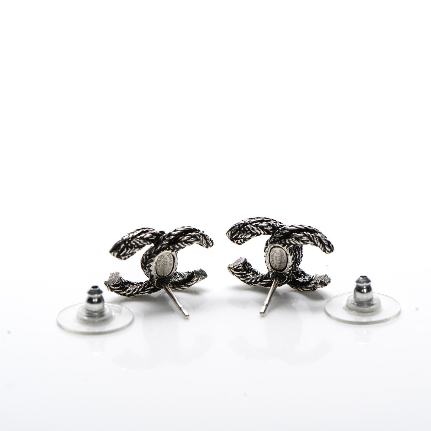 Chanel Ruthenium Crystal CC Earrings 3 of 4