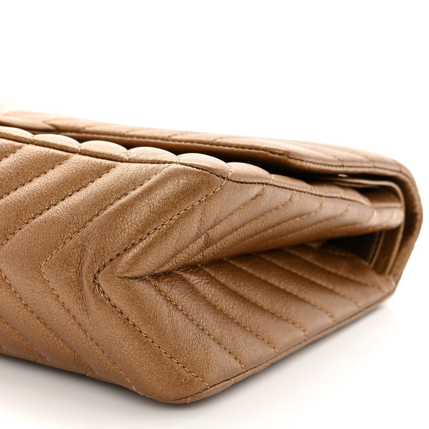 Metallic Calfskin Chevron Quilted 2.55 Reissue 226 Flap Gold