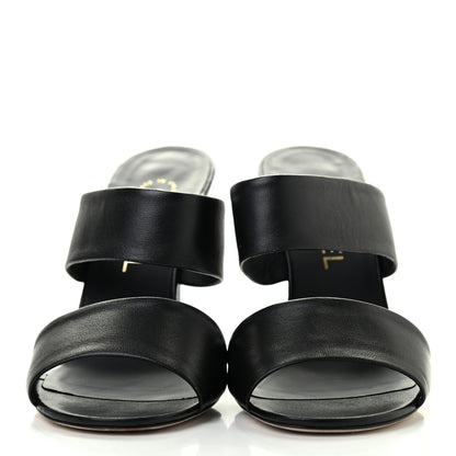 Chanel Lambskin Pearl Sandal Mules 37 Black 2 of 8