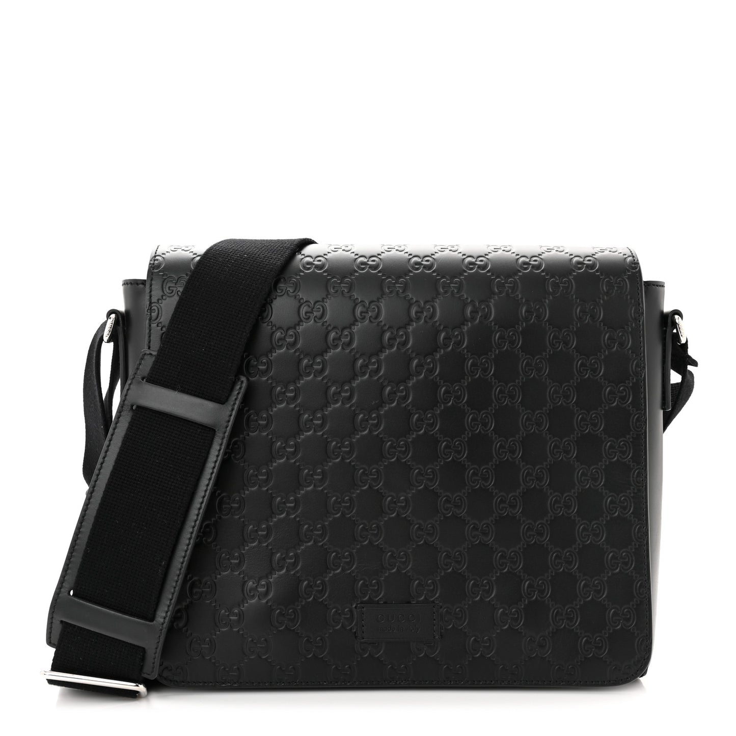 Guccissima Flap Messenger Bag Black