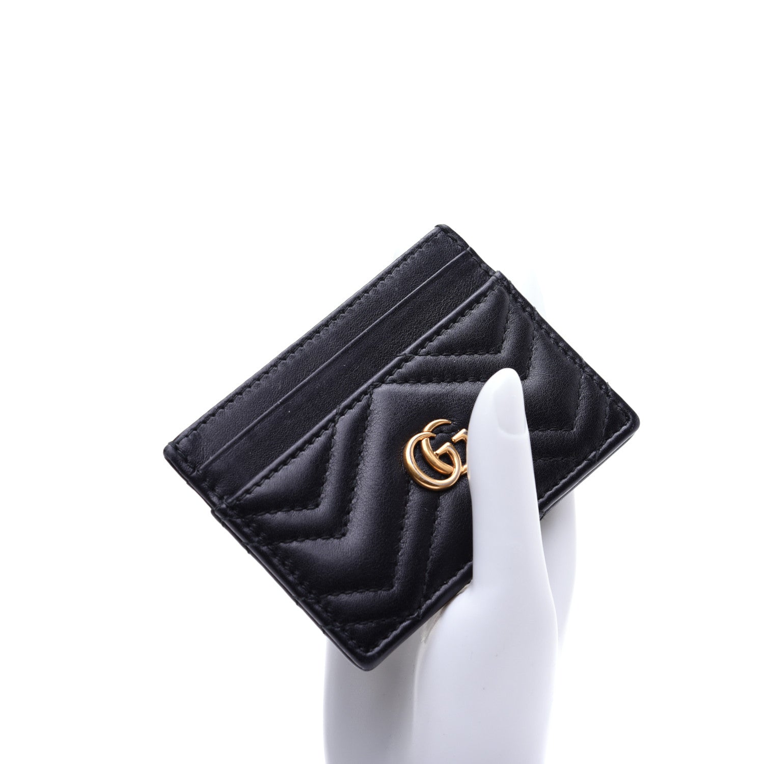 Gucci Calfskin Matelasse GG Marmont Card Holder Black 2 of 9