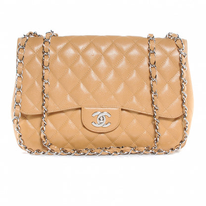 Chanel Caviar Jumbo Single Flap Beige 1 of 9