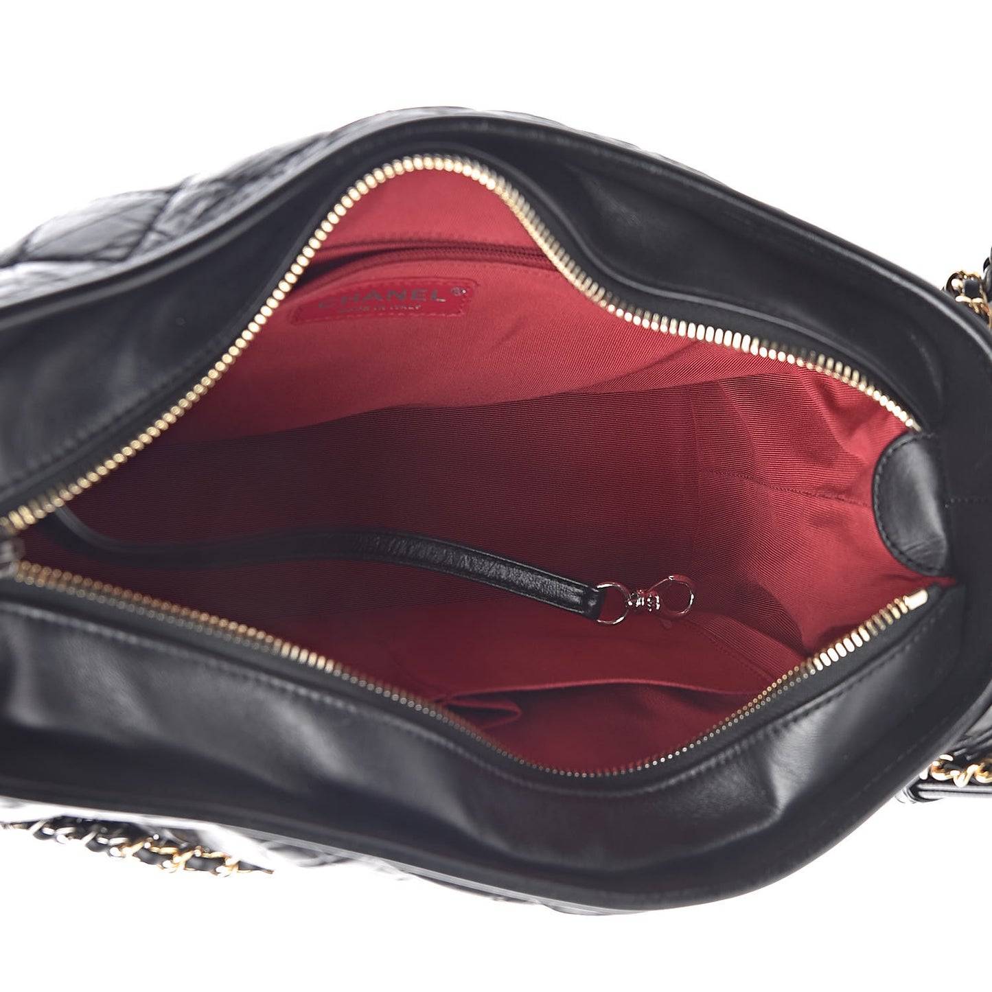 Aged Calfskin Quilted Medium Gabrielle Hobo Black