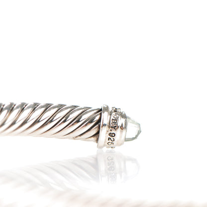 David Yurman Sterling Silver Diamond Prasiolite 5mm Cable Classics Bracelet 4 of 5