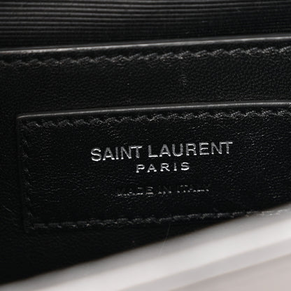 Saint Laurent Calfskin Crocodile Embossed Medium Classic Monogram Kate Tassel Satchel Storm 5 of 13
