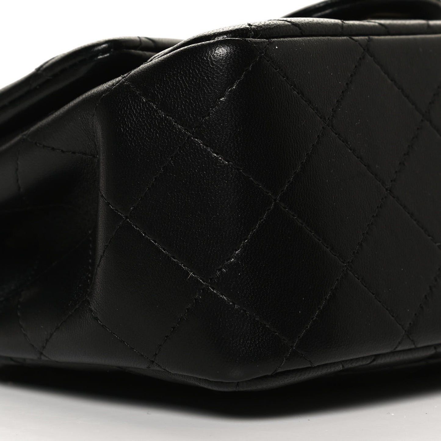 Lambskin Quilted Mini Square Flap Black