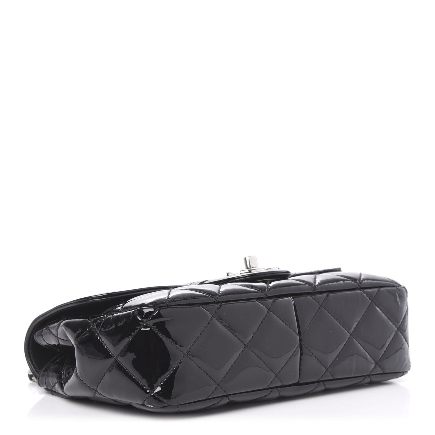 Patent Quilted Small Coco Shine Flap Black