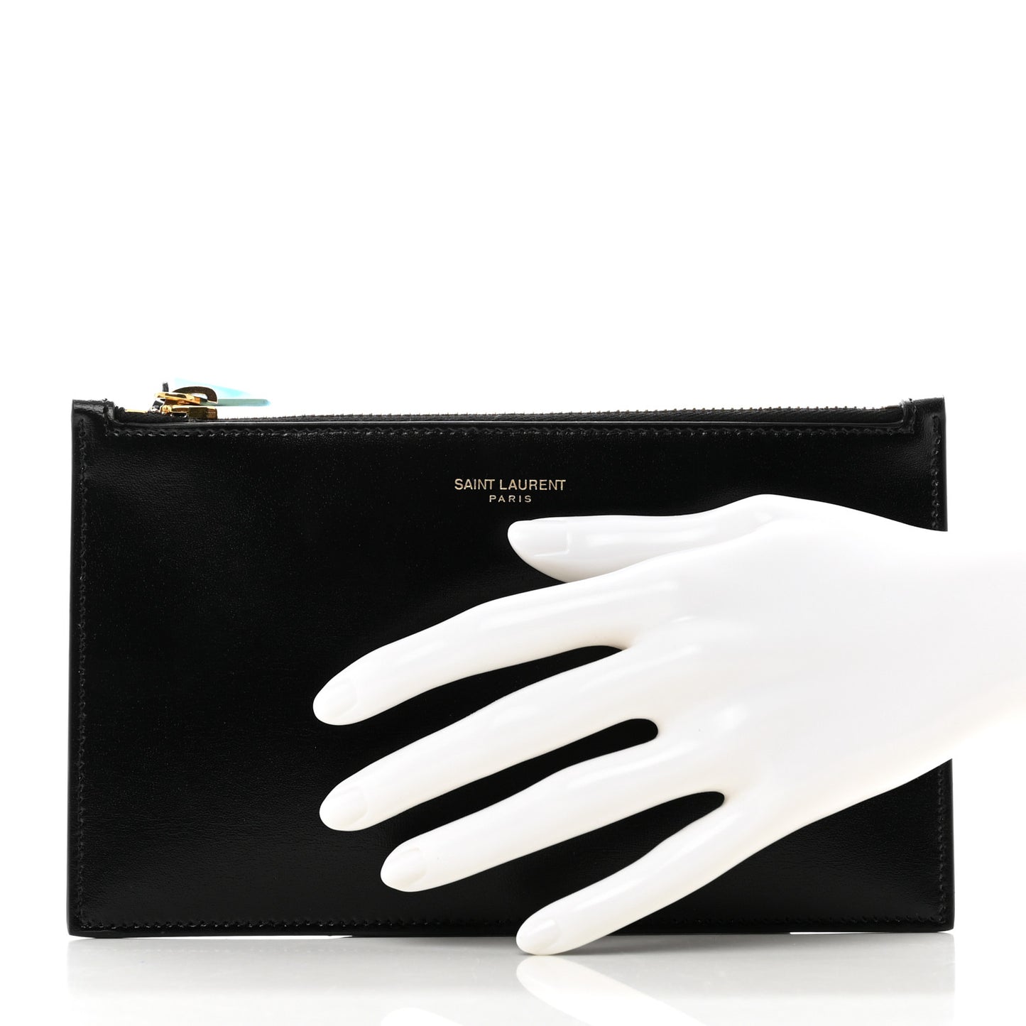Smooth Calfskin Zip Pouch Black