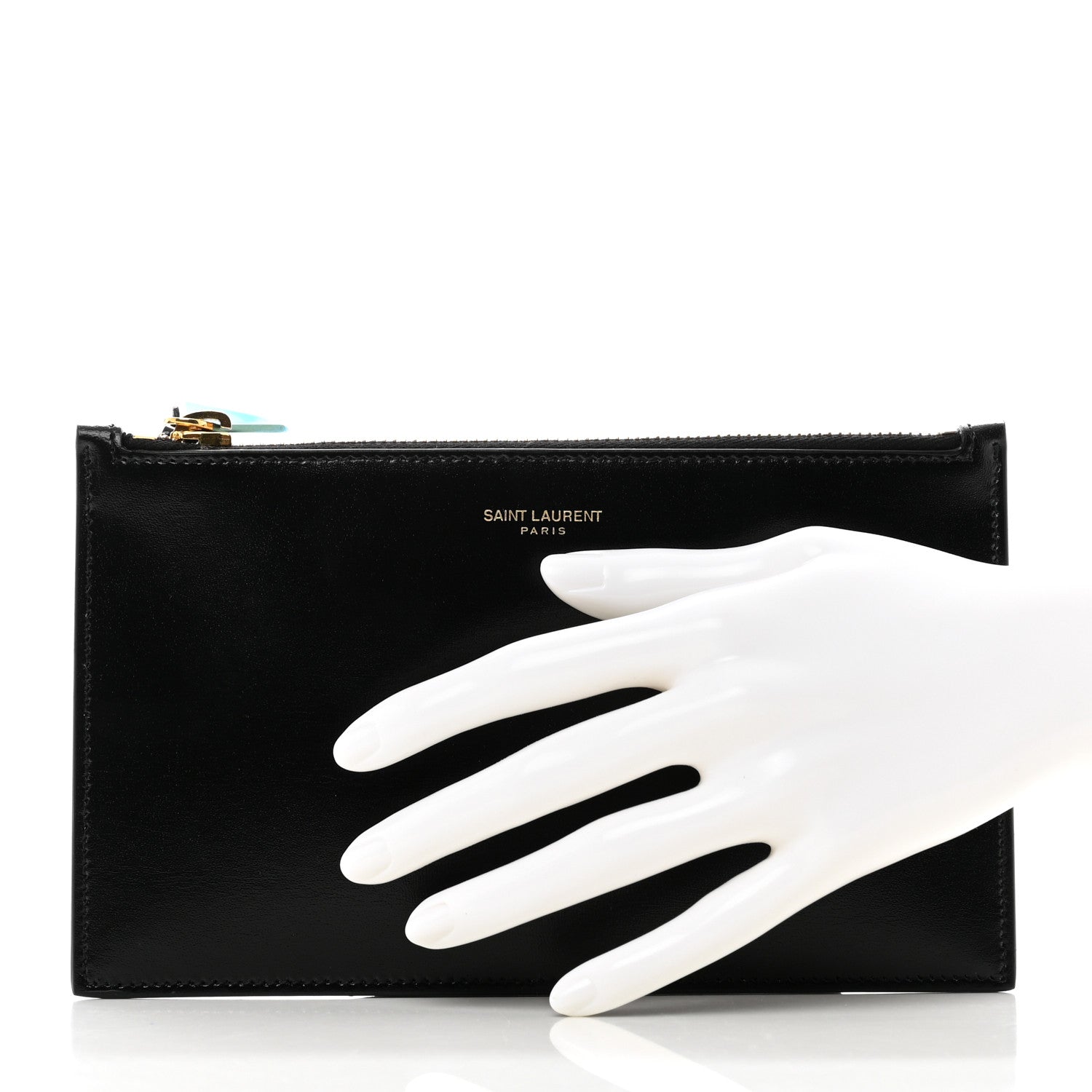 Saint Laurent Smooth Calfskin Zip Pouch Black 2 of 8