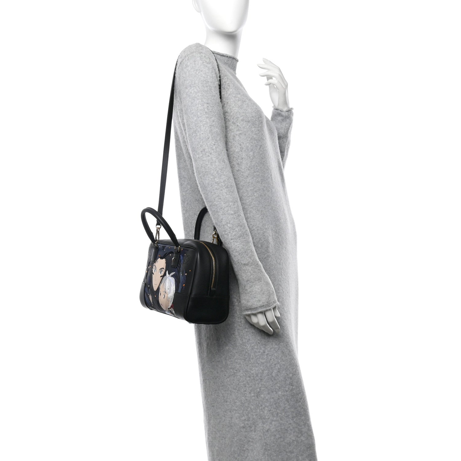 Loewe X HOWLS MOVING CASTLE Calfskin Amazona 28 Black 2 of 10