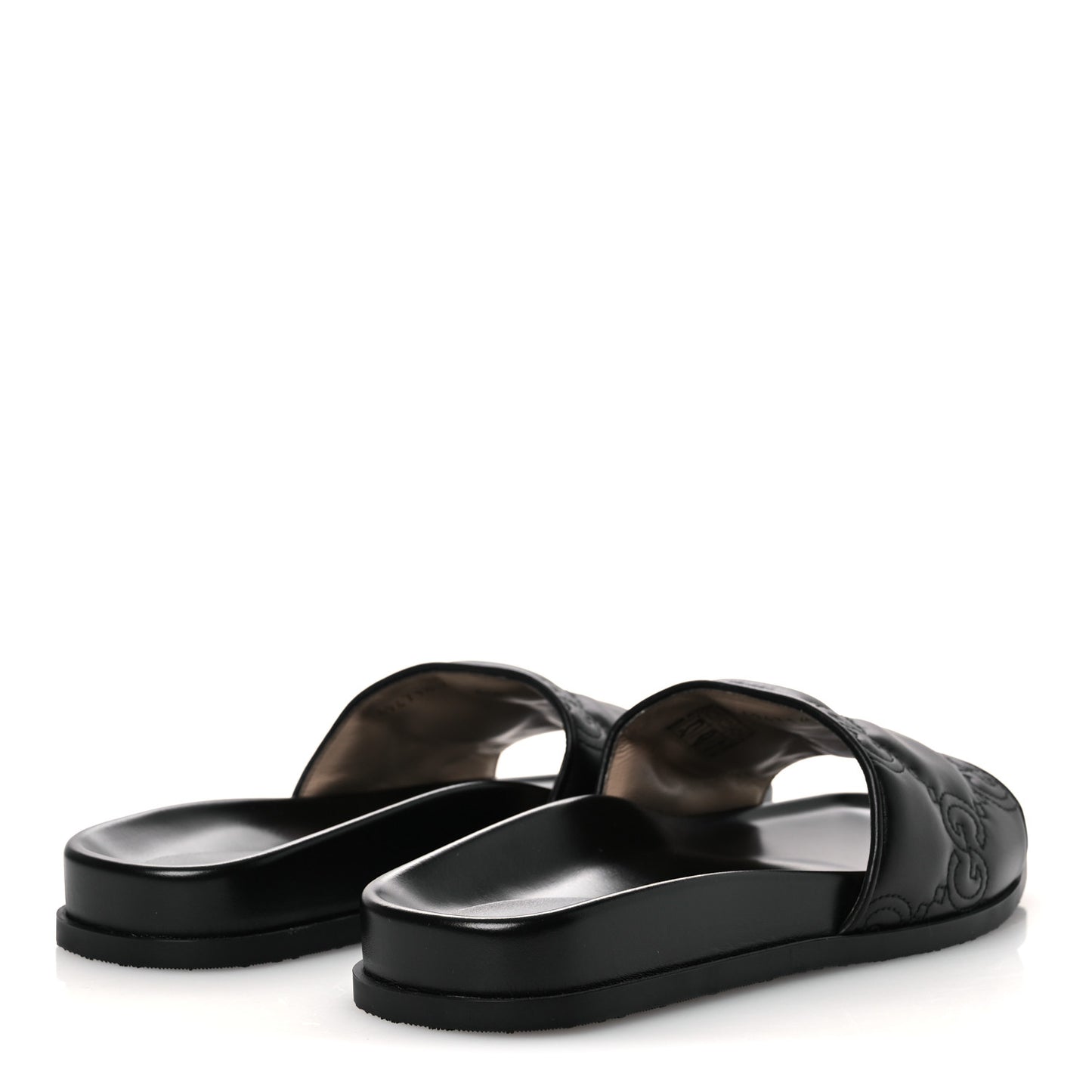 Nappa GG Matelasse Flat Slide Sandals 42 Black