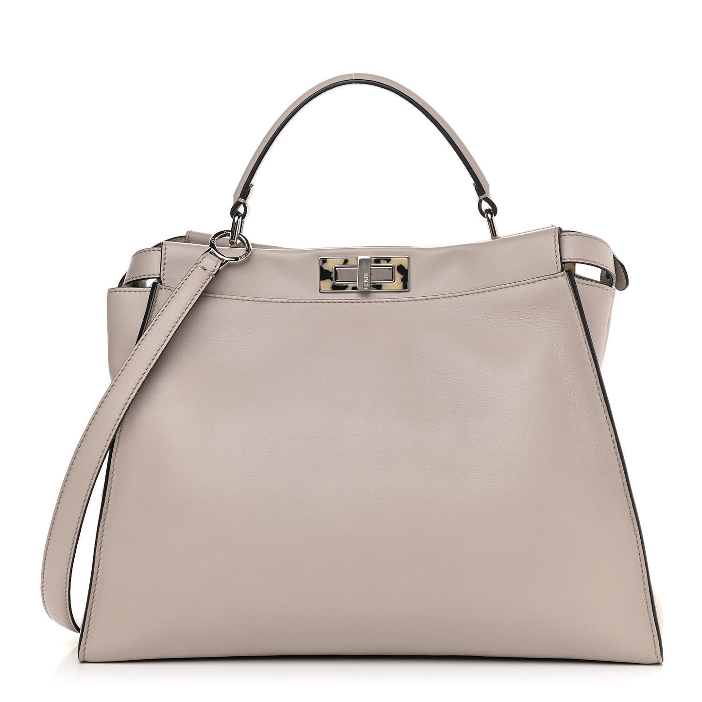 Vitello Seta Plexiglass Granite Large Peekaboo Iconic Satchel Polvere