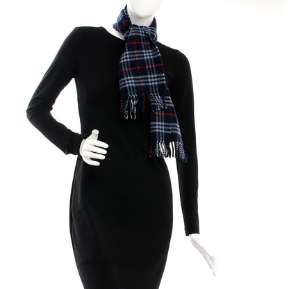 Burberry Wool Nova Check Fringe Scarf Blue 2 of 4